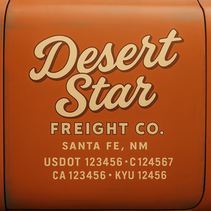 Custom Truck Door Decal Sticker Lettering with Trucking Name or Company Name, City & State, US DOT, MC, CA, KYU, GVW, VIN Sign (Set of 2)