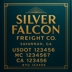Custom Truck Door Decal Sticker Lettering with Trucking Name or Company Name, City & State, US DOT, MC, CA, KYU, GVW, VIN Sign (Set of 2)