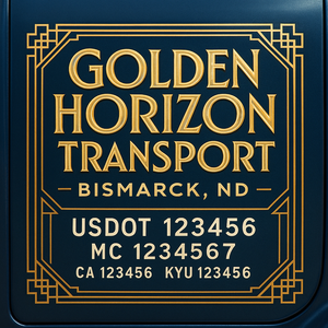 Custom Truck Door Decal Sticker Lettering with Trucking Name or Company Name, City & State, US DOT, MC, CA, KYU, GVW, VIN Sign (Set of 2)