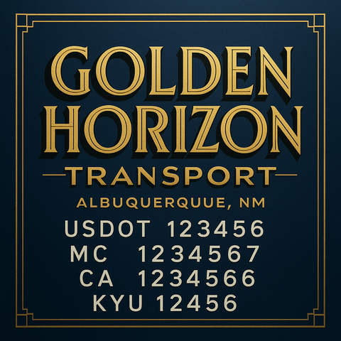 Custom Truck Door Decal Sticker Lettering with Trucking Name or Company Name, City & State, US DOT, MC, CA, KYU, GVW, VIN Sign (Set of 2)
