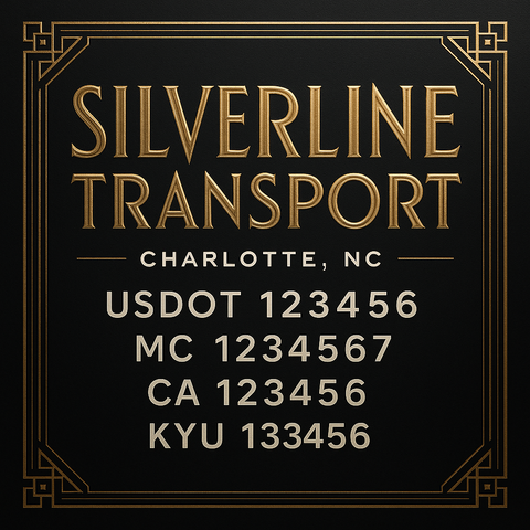 Custom Truck Door Decal Sticker Lettering with Trucking Name or Company Name, City & State, US DOT, MC, CA, KYU, GVW, VIN Sign (Set of 2)