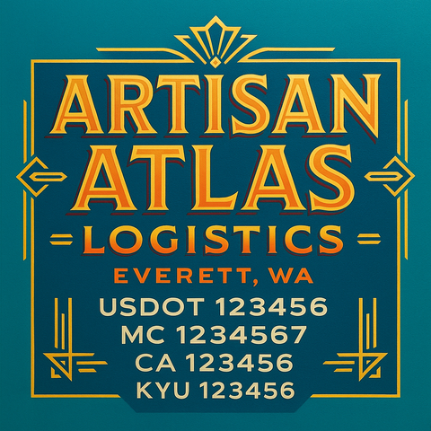 Custom Truck Door Decal Sticker Lettering with Trucking Name or Company Name, City & State, US DOT, MC, CA, KYU, GVW, VIN Sign (Set of 2)