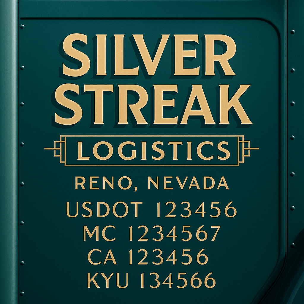 Custom Truck Door Decal Sticker Lettering with Trucking Name or Company Name, City & State, US DOT, MC, CA, KYU, GVW, VIN Sign (Set of 2)