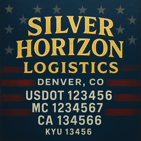 Custom Truck Door Decal Sticker Lettering with Trucking Name or Company Name, City & State, US DOT, MC, CA, KYU, GVW, VIN Sign (Set of 2)