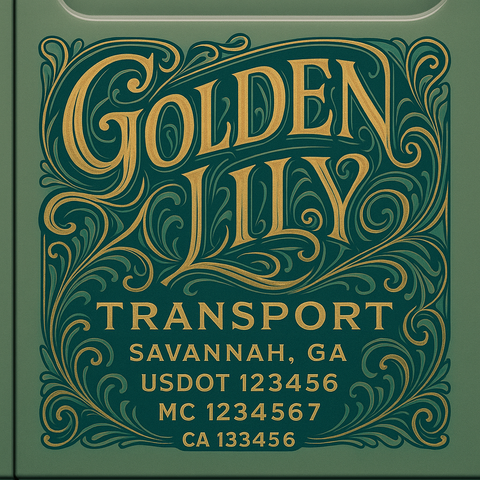 Custom Truck Door Decal Sticker Lettering with Trucking Name or Company Name, City & State, US DOT, MC, CA, KYU, GVW, VIN Sign (Set of 2)