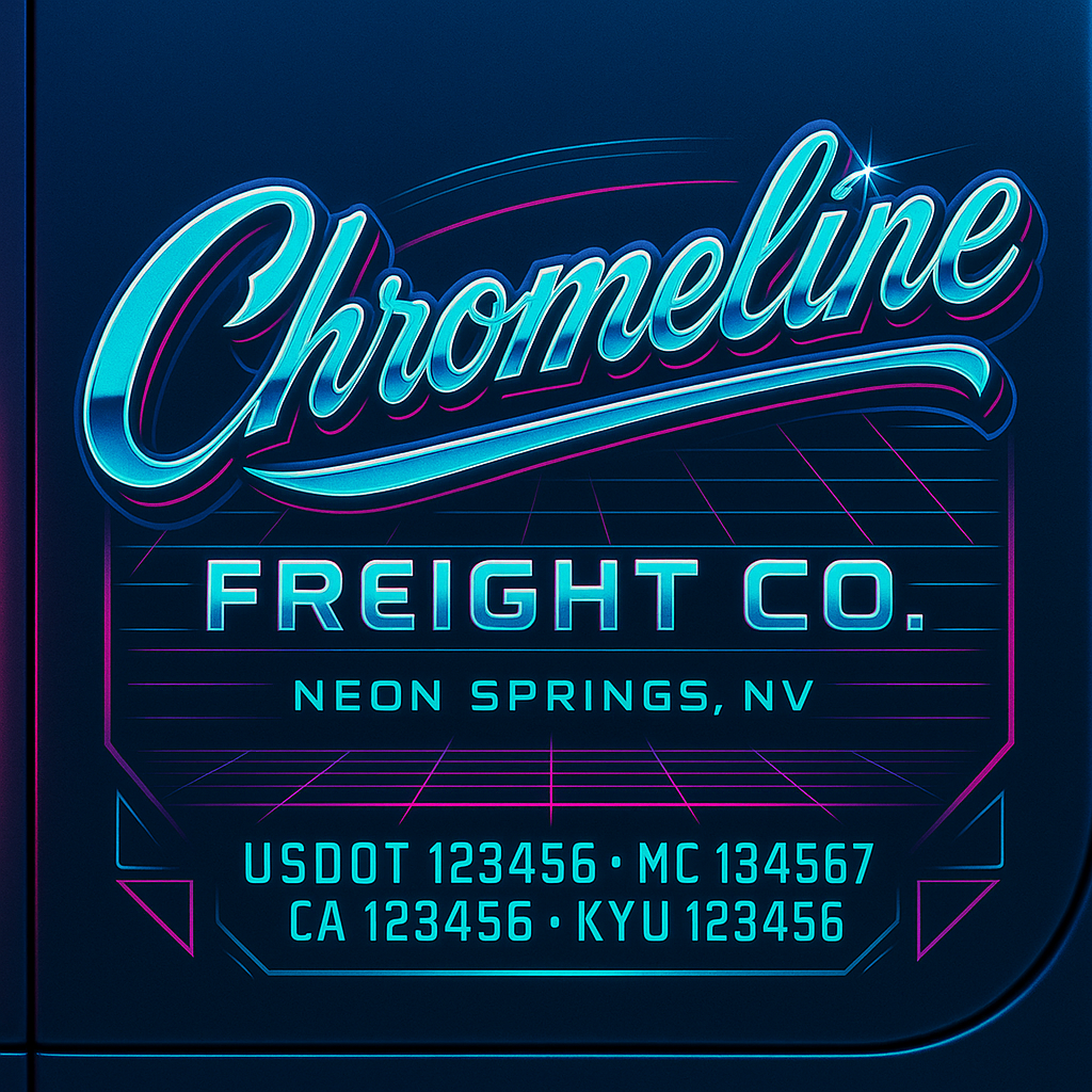 Custom Truck Door Decal Sticker Lettering with Trucking Name or Company Name, City & State, US DOT, MC, CA, KYU, GVW, VIN Sign (Set of 2)