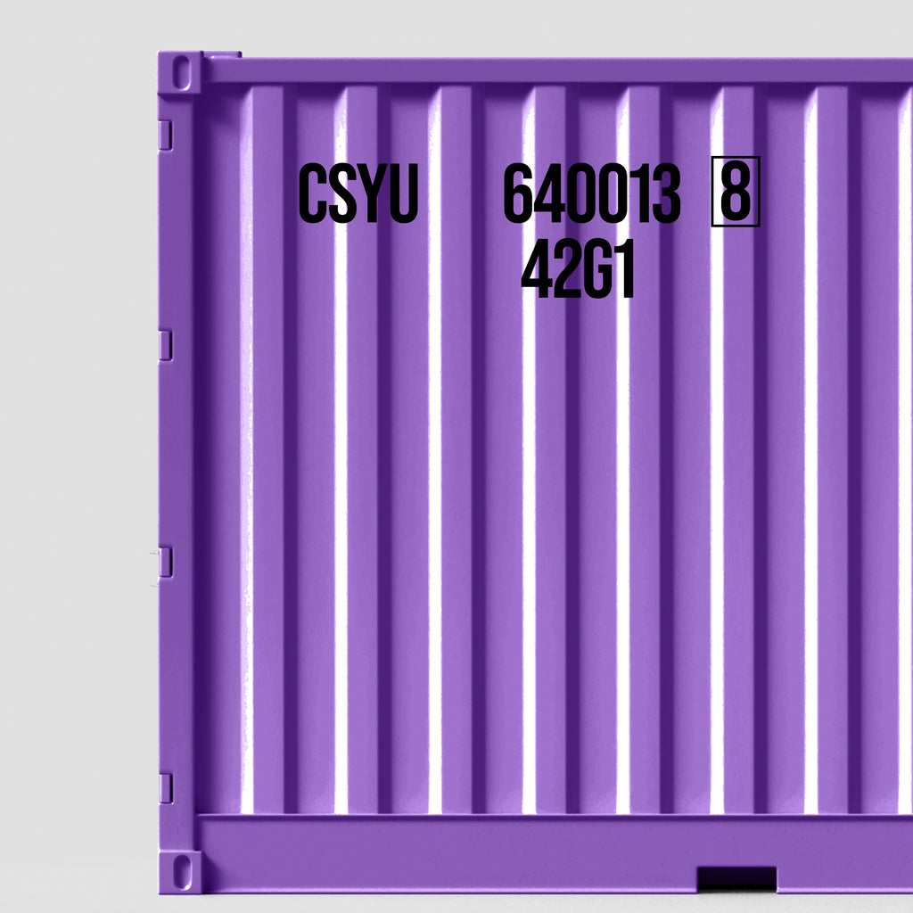 Two Line Side Shipping Container Identification BIC Number Decal Stick ...