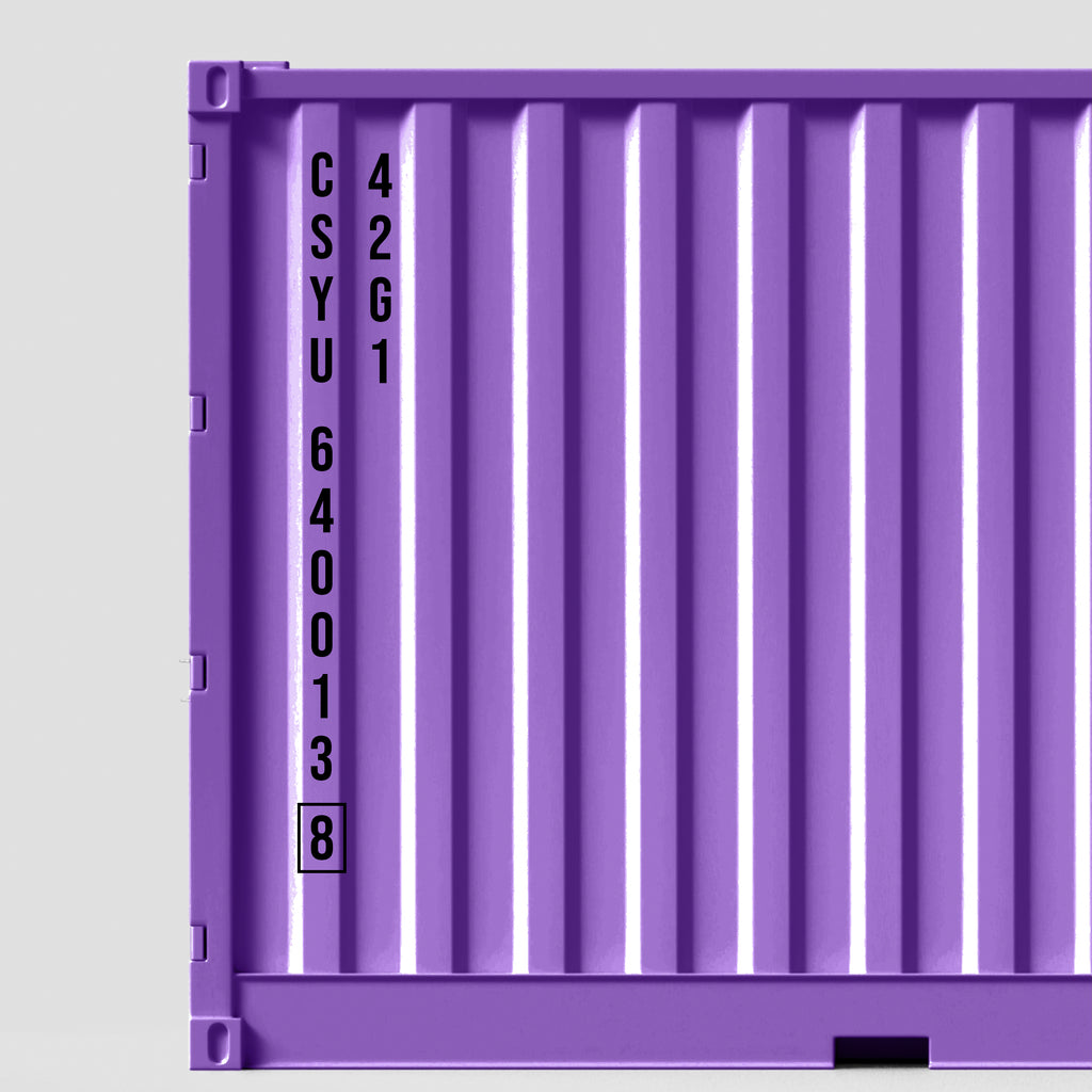 Container Id Sticker Two Line Vertical Side Shipping Container Identification BIC Number De ...