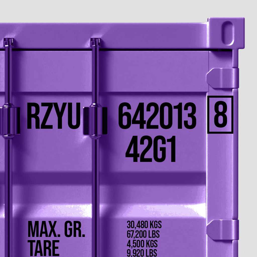 Container Sticker Commingled Two Line Shipping Container Identification BIC Number Decal Sticker Si ...