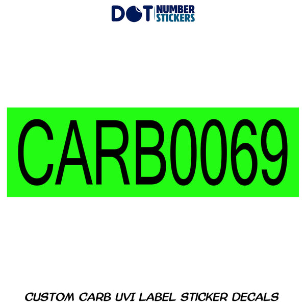 Custom CARB UVI Label Decal Sticker, (Set of 2)