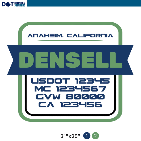 Company Name + 5 Location Or Regulation Numbers Truck Lettering Decal (USDOT, MC, GVW, CA), 2 Pack