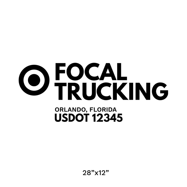 Truck door decal with USDOT 