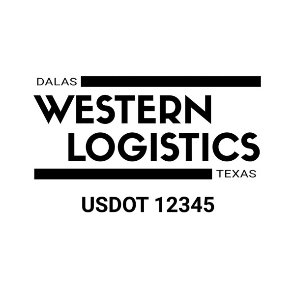 Truck door decal with USDOT 