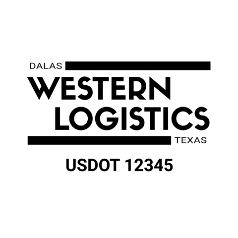 Truck door decal with USDOT 