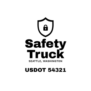 Truck door decal with USDOT 