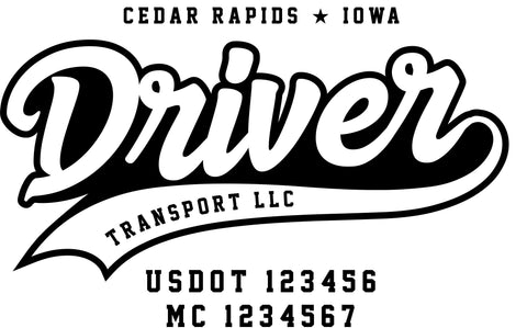  Truck Door Decal with USDOT & MC