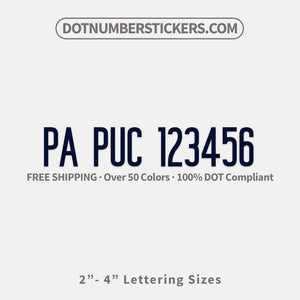 pa puc number sticker