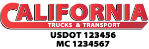  Truck Door Decal with USDOT & MC
