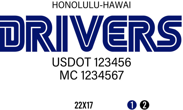 Company Name Truck Door Decal with USDOT & MC (set of 2)