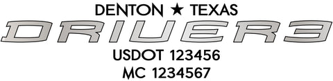  Truck Door Decal with USDOT & MC