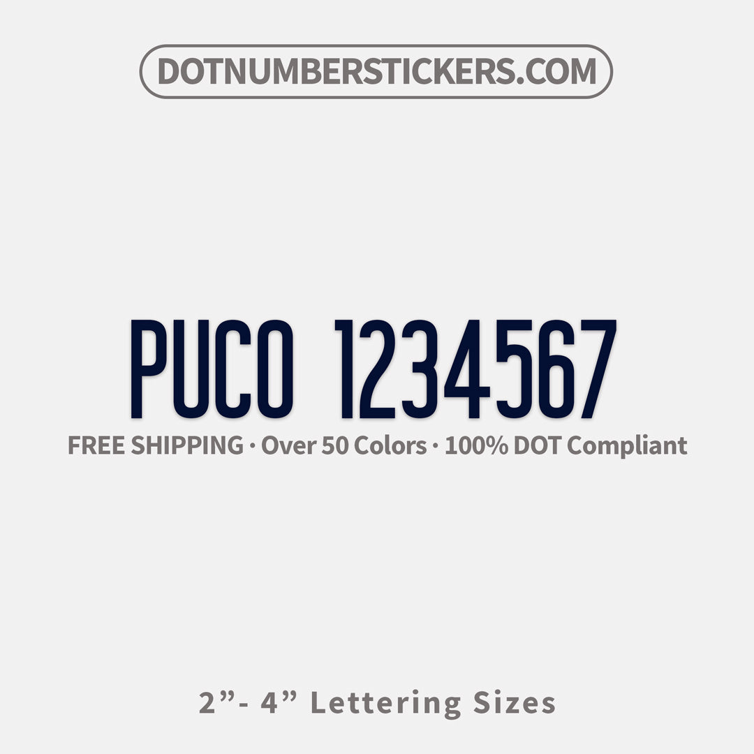 puco number sticker