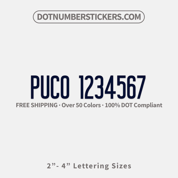puco number sticker