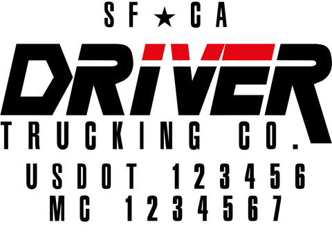  Truck Door Decal with USDOT & MC