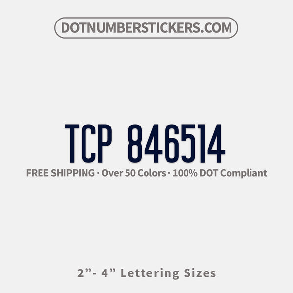 tcp number sticker decal