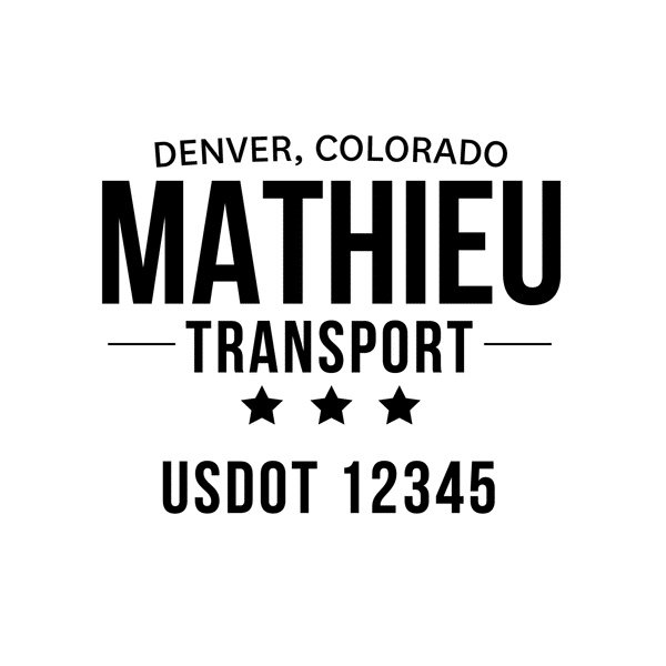 Truck door decal with USDOT 