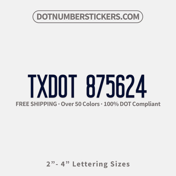 txdot number sticker decal