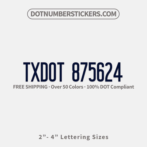 txdot number sticker decal