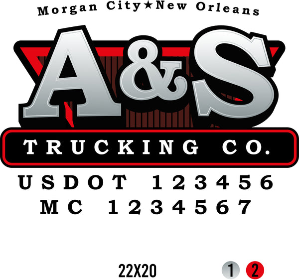 Company Name Truck Door Decal with USDOT & MC (set of 2)