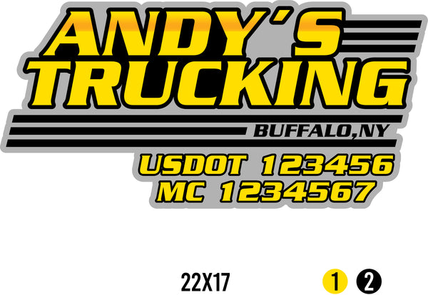 Company Name Truck Door Decal with USDOT & MC (set of 2)