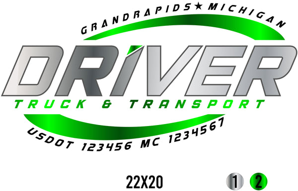 Company Name Truck Door Decal with USDOT & MC (set of 2)