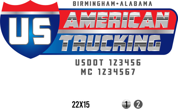 Company Name Truck Door Decal with USDOT & MC (set of 2)