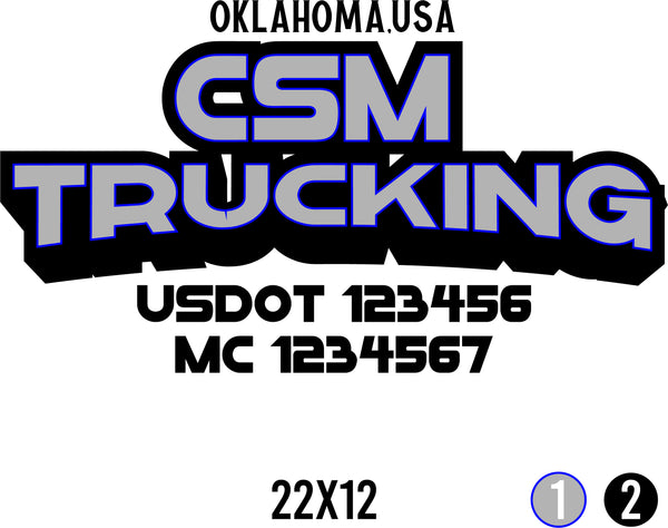 Company Name Truck Door Decal with USDOT & MC (set of 2)