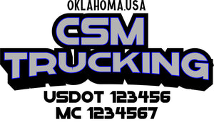  Truck Door Decal with USDOT & MC