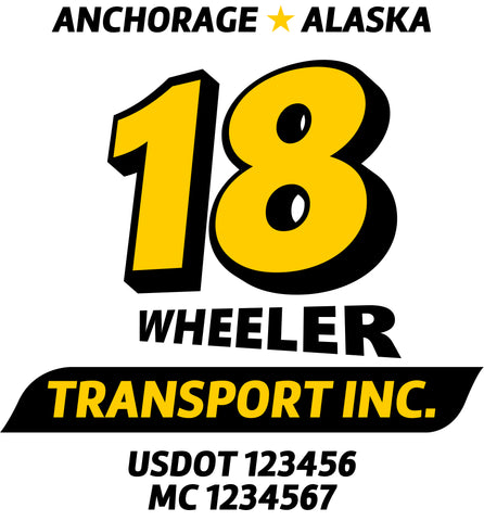 Truck Door Decal with USDOT & MC