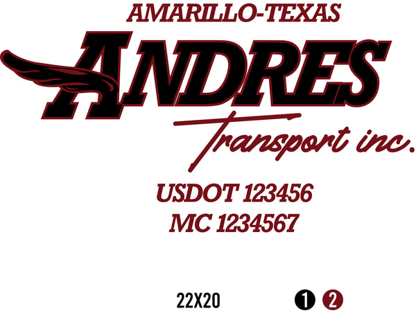 Company Name Truck Door Decal with USDOT & MC (set of 2)