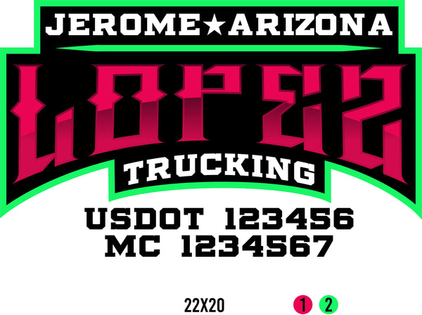 Company Name Truck Door Decal with USDOT & MC (set of 2)