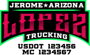  Truck Door Decal with USDOT & MC