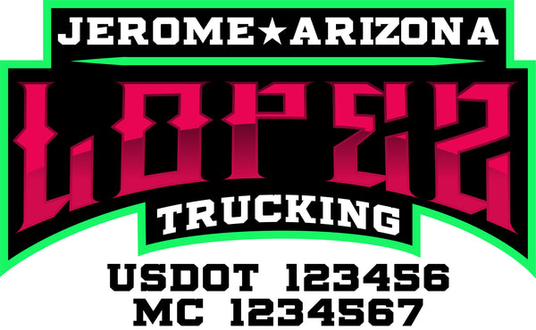  Truck Door Decal with USDOT & MC