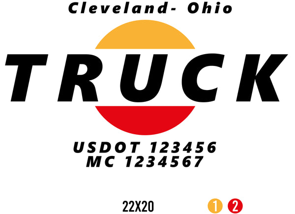 Company Name Truck Door Decal with USDOT & MC (set of 2)