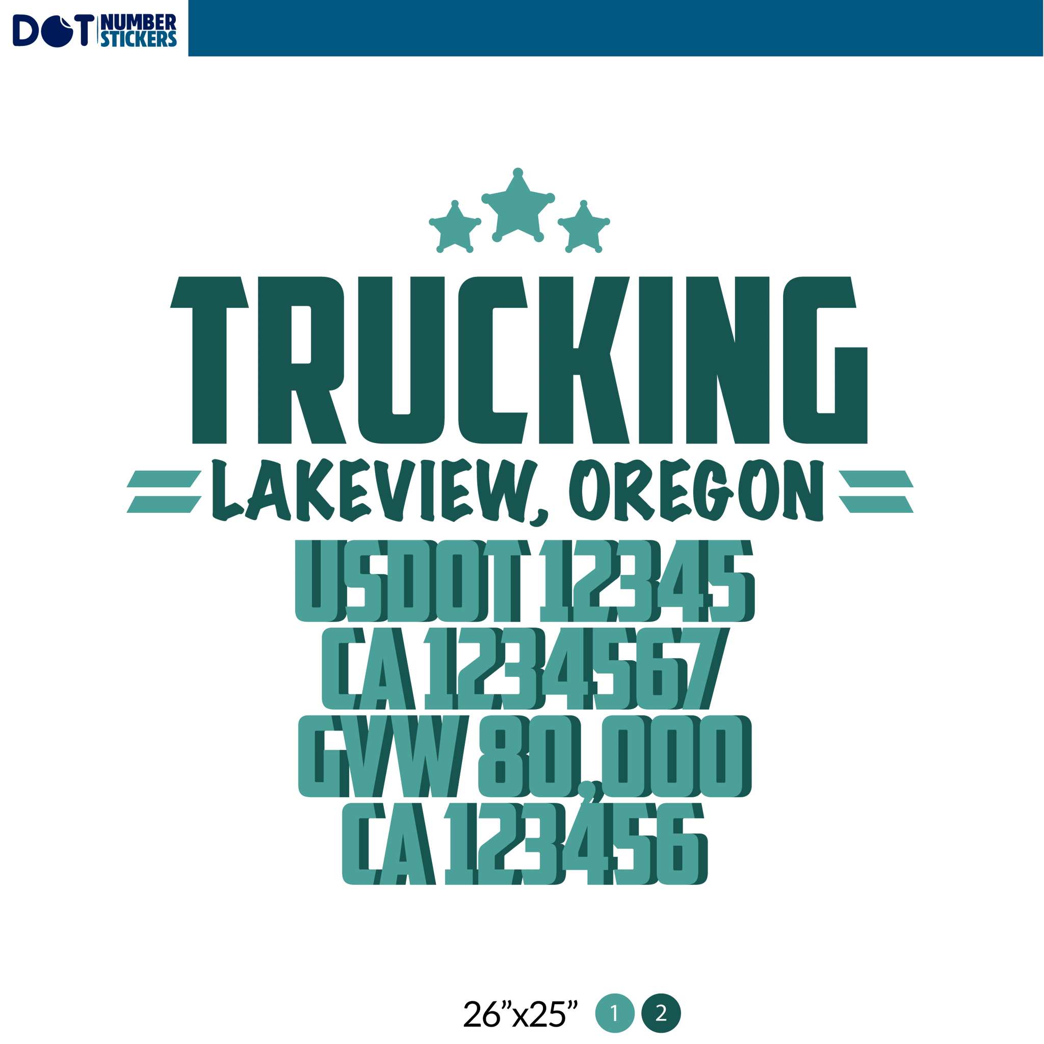 Truck Door Decal With USDOT, MC, GVW, CA