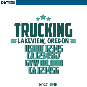 Truck Door Decal With USDOT, MC, GVW, CA