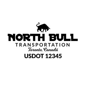 Truck door decal with USDOT 