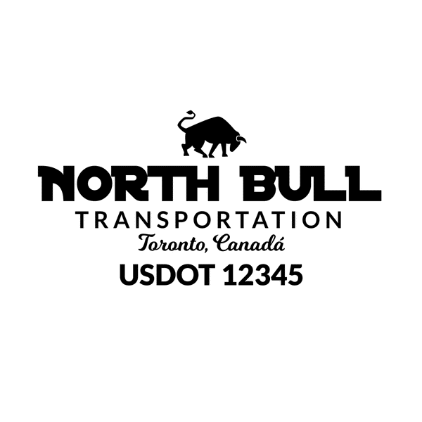 Truck door decal with USDOT 