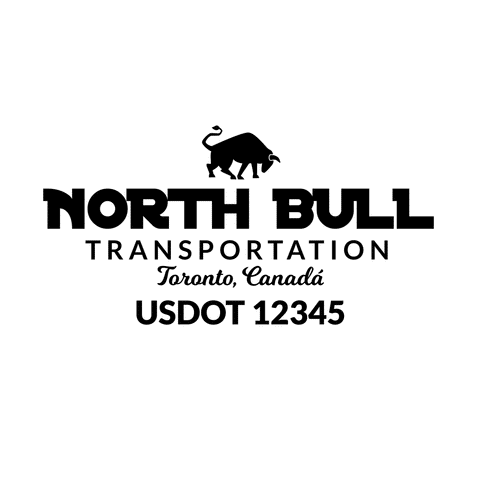 Truck door decal with USDOT 