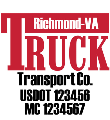  Truck Door Decal with USDOT & MC
