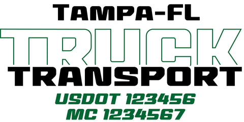  Truck Door Decal with USDOT & MC